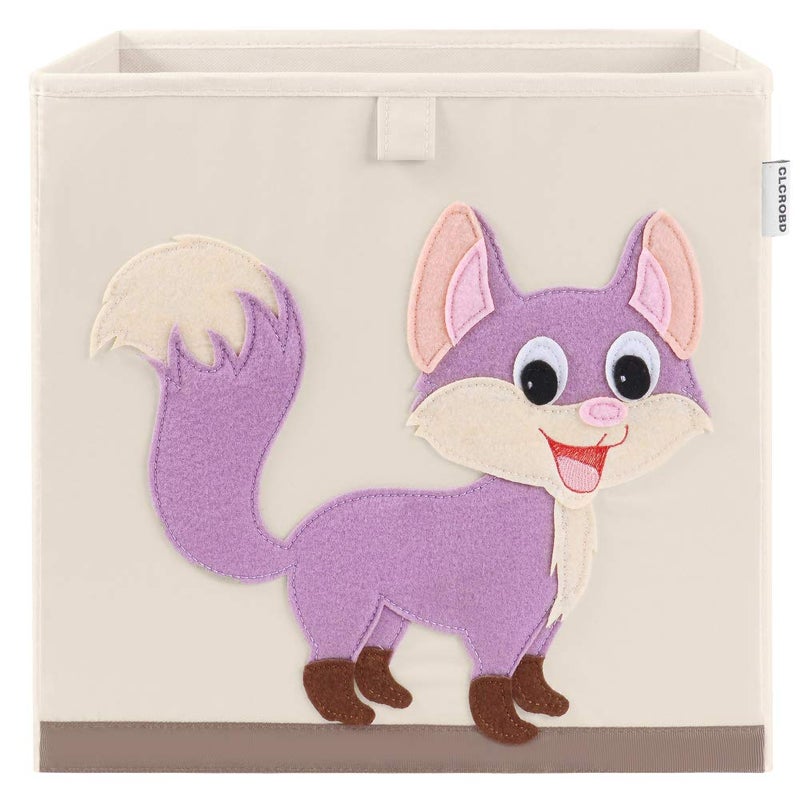 CLCROBD Foldable Animal Cube Storage Bins Fabric Toy Box/Chest/Organizer for Kids Nursery, 13 inch (Fox) - Image 1